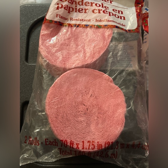 4~ Baby Pink Crepe Streamer Rolls 70 ft EA - Picture 2 of 4